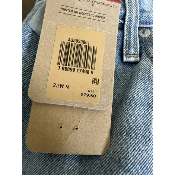 Levi's Trendy Plus Size Women's '94 Baggy Jeans Mid Rise Straight Wide Legs 22W - Picture 6 of 9